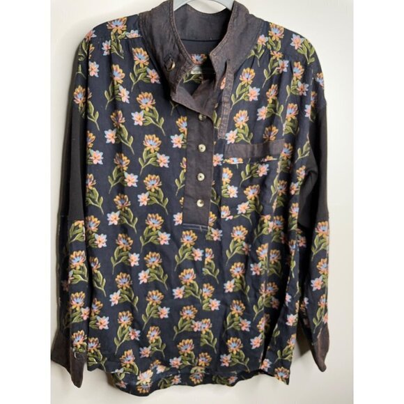 Free People Summer of Surf Pullover Button Henley Top Long Sleeve Size L NEW - Picture 5 of 10